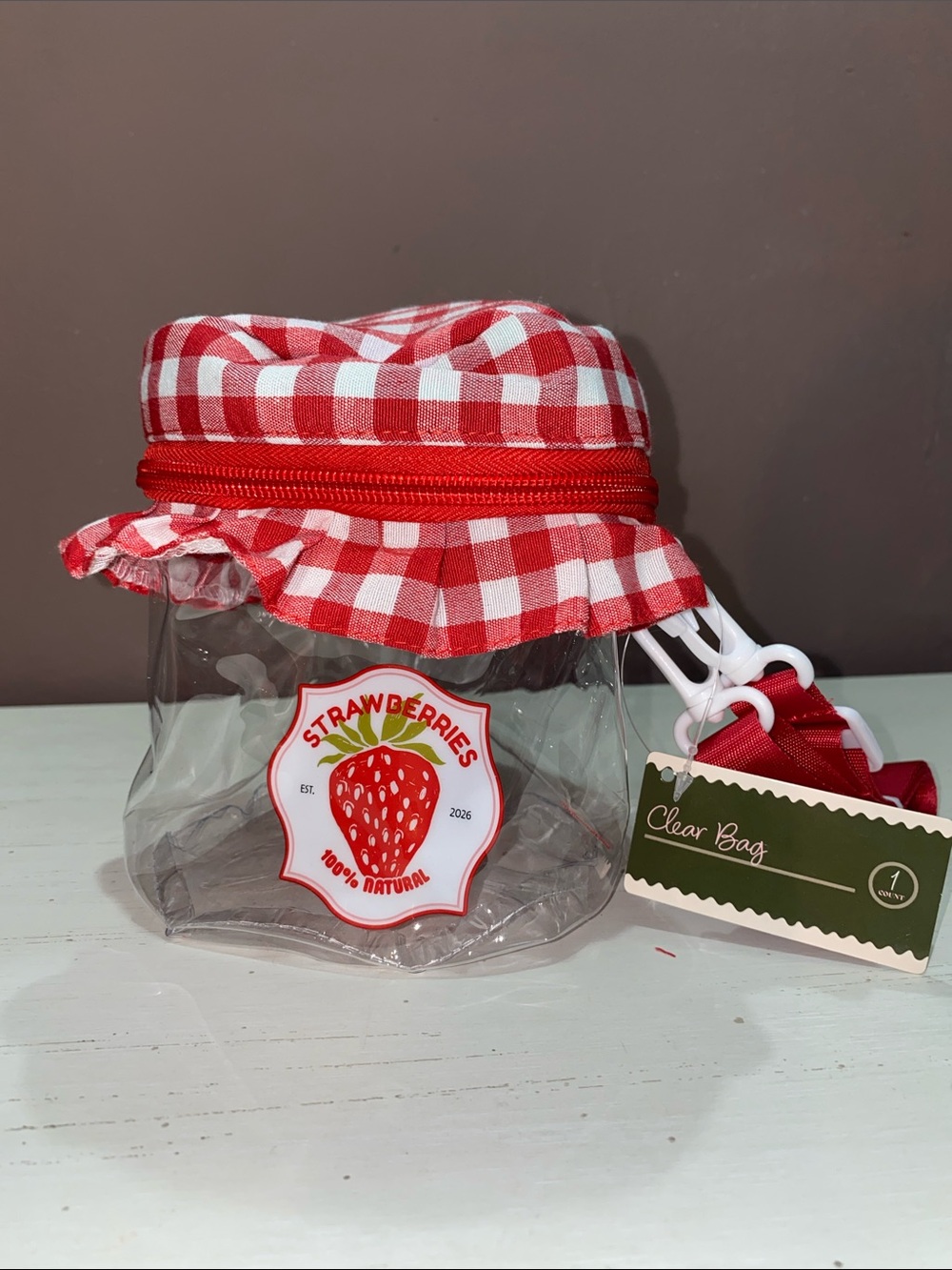 Clear Mini Crossbody Bag - Strawberry Jar